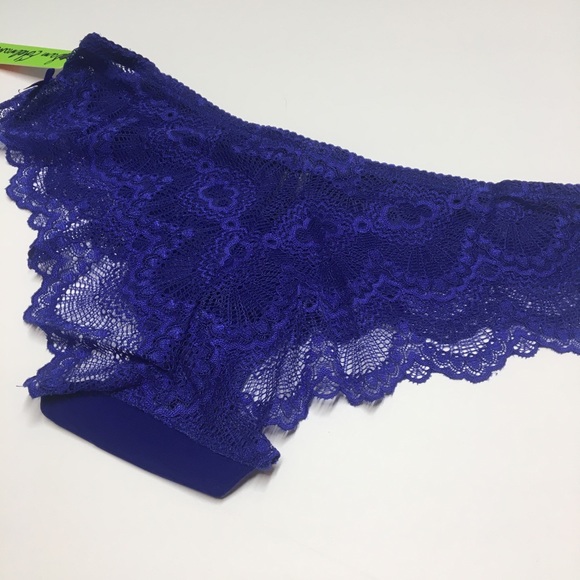 π Spectrum Blue Scalloped Lace Hipster Panty - Picture 9 of 14